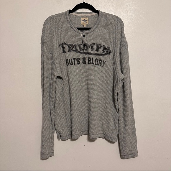 Triumph Guts and Glory Henley Long Sleeve Thermal Shirt size XL - Picture 1 of 5